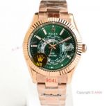 Swiss Grade 1 Rolex DiW Sky-Dweller Rose Gold Replica Watch N9 Factory 904L 9001 Movement